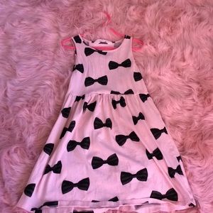 Pink dress with black bows